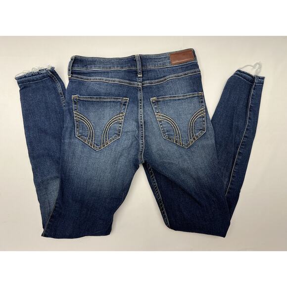 Womens Hollister Jeans Size 0 Regular High Ris Super Skinny Crop Denim - Picture 7 of 14